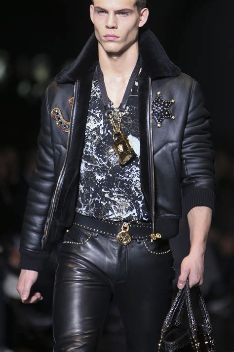 versace leather s&m dress|versace leather jacket men's.